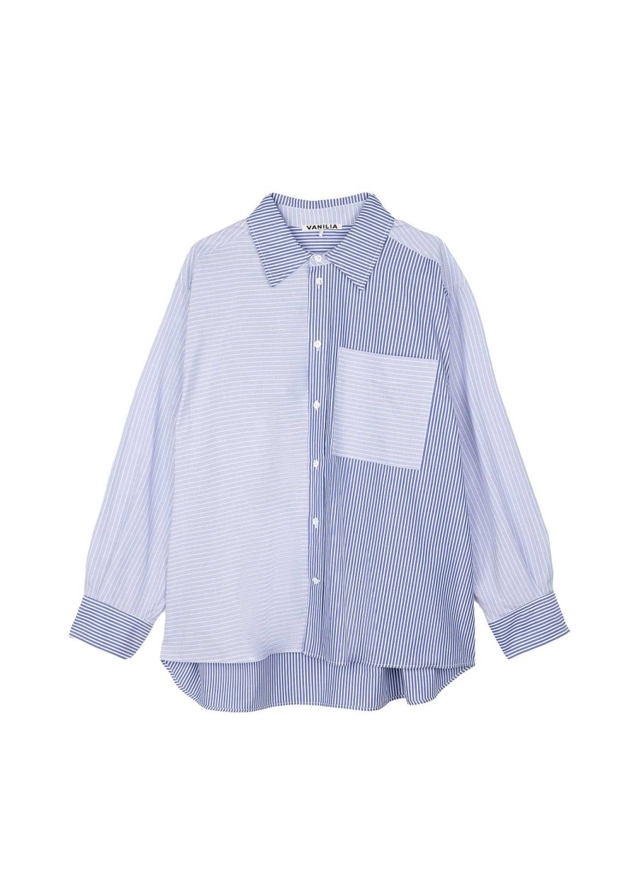 Vanilia Double Striped Poplin Blouse