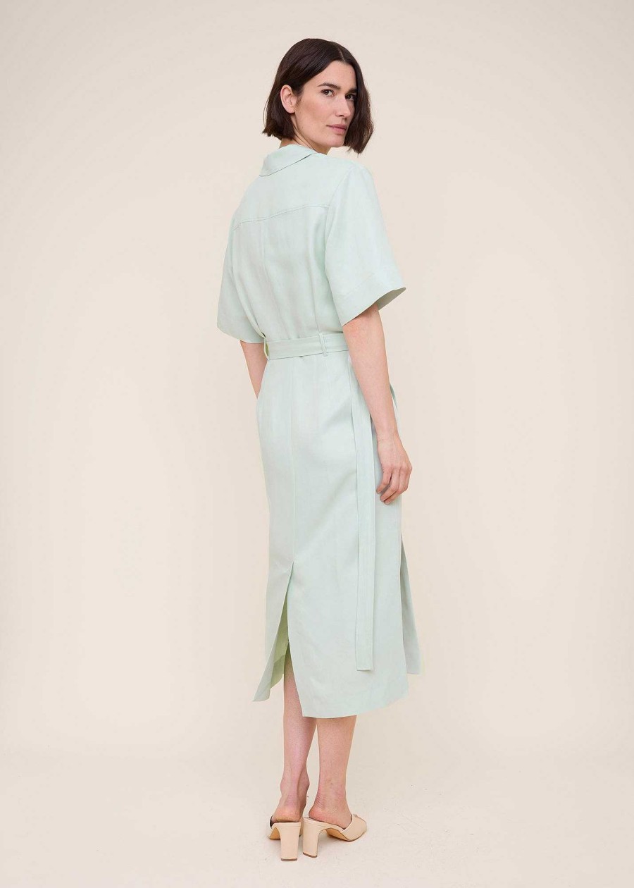 Vanilia Wrap Linen Midi Dress