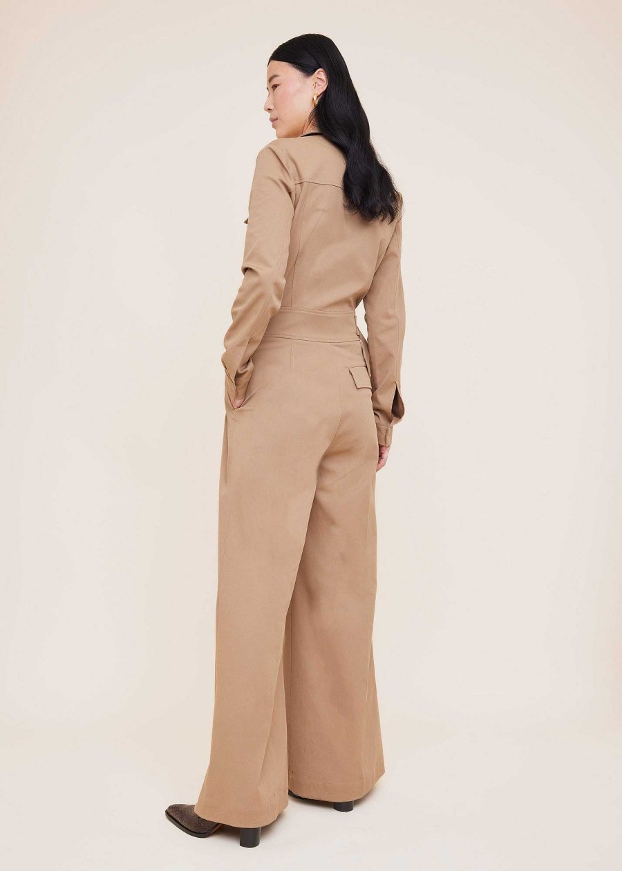 Vanilia Twill Jumpsuit Wide Leg