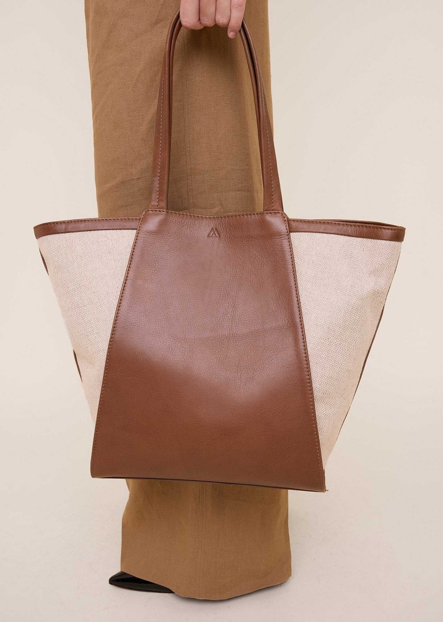 Vanilia Leather Canvas Mix Shopper