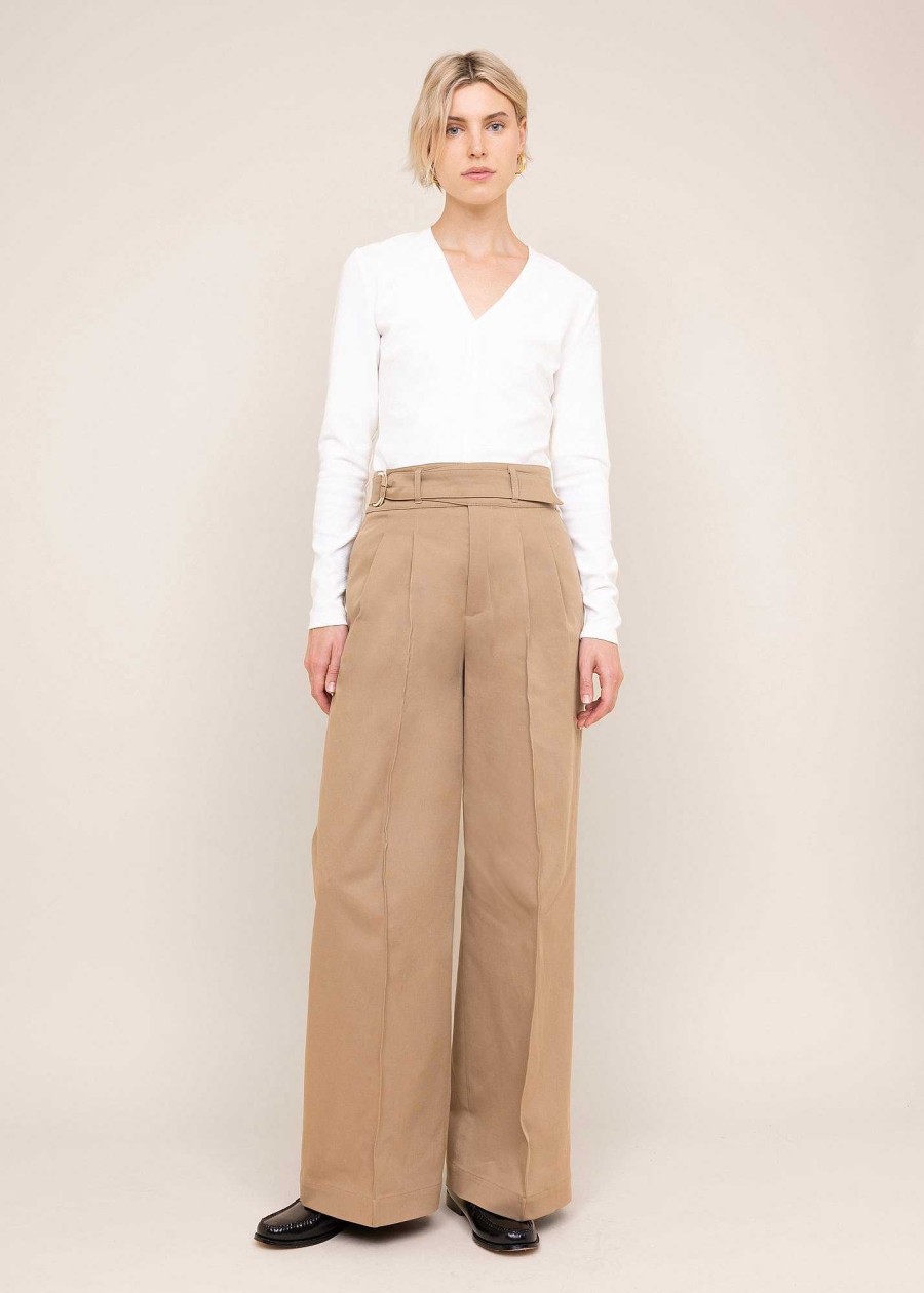 Vanilia Twill Broek Wide Leg