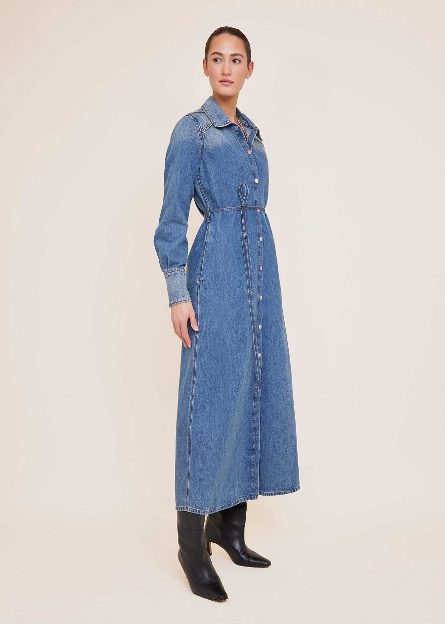 Vanilia Denim Midi Jurk