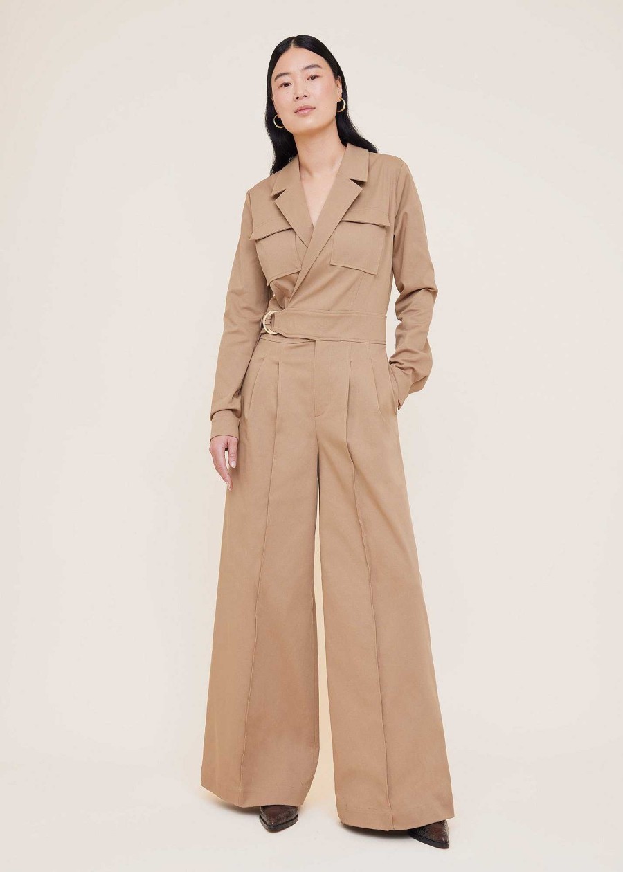 Vanilia Twill Jumpsuit Wide Leg