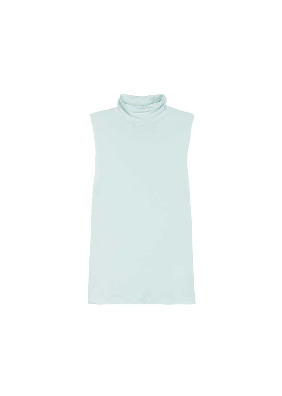 Vanilia Sleeveless Tricot Turtleneck