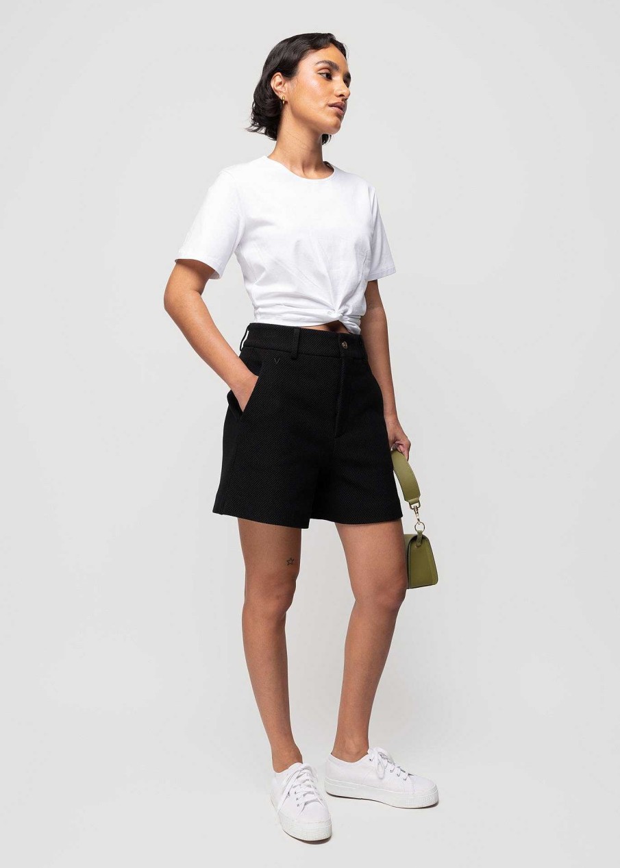 Vanilia Cropped Shirt Met Knoopdetail